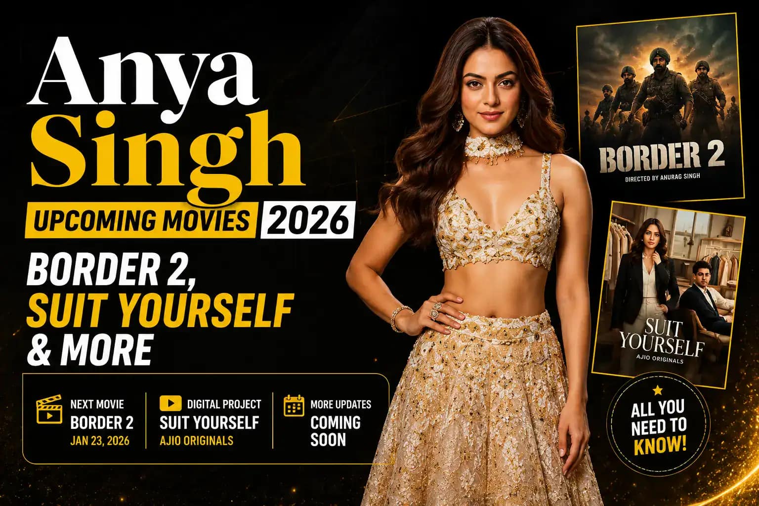 Anya Singh Upcoming Movies 2026 featuring Border 2 and Suit Yourself