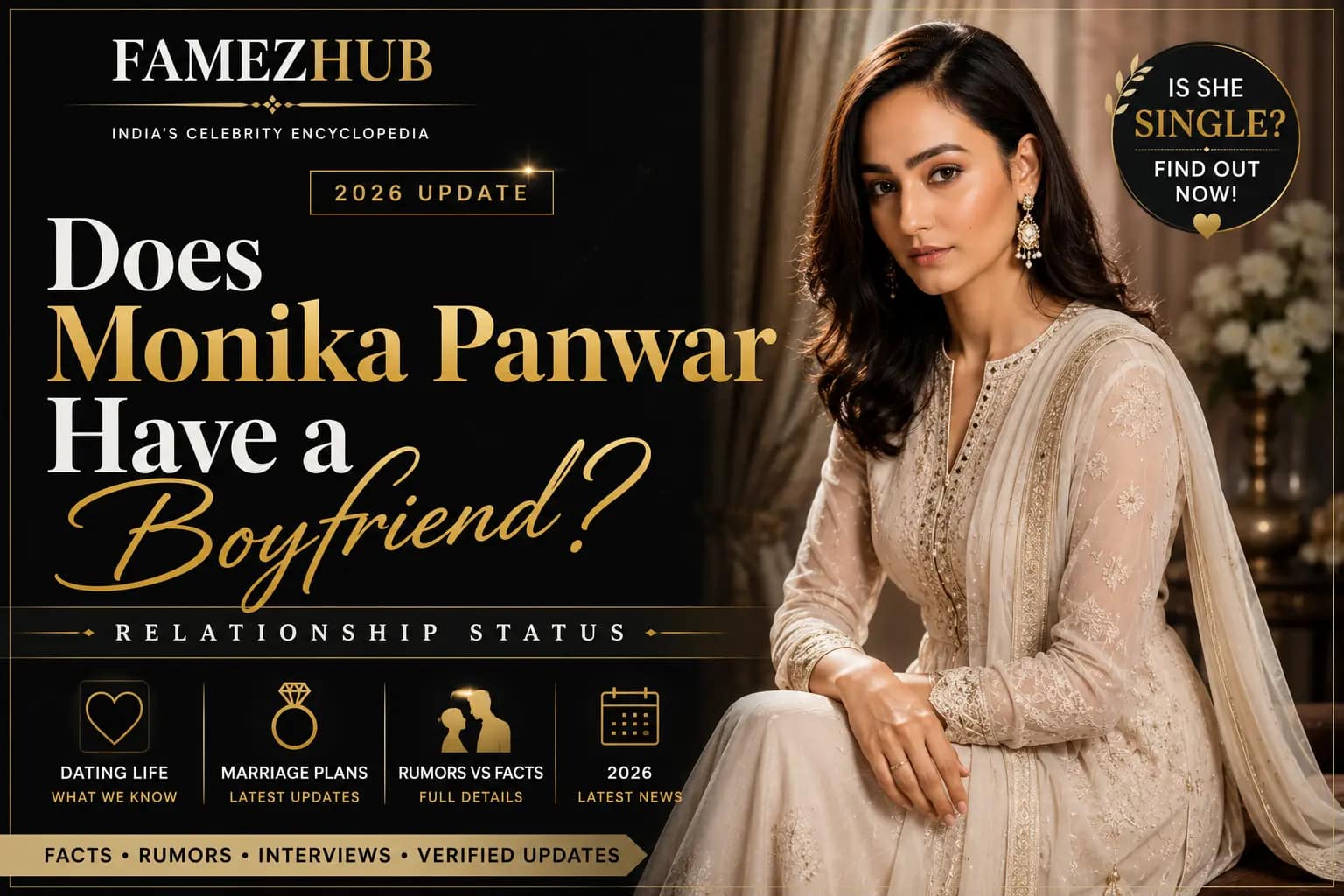 Monika Panwar in an elegant traditional outfit for her boyfriend and relationship status 2026 update