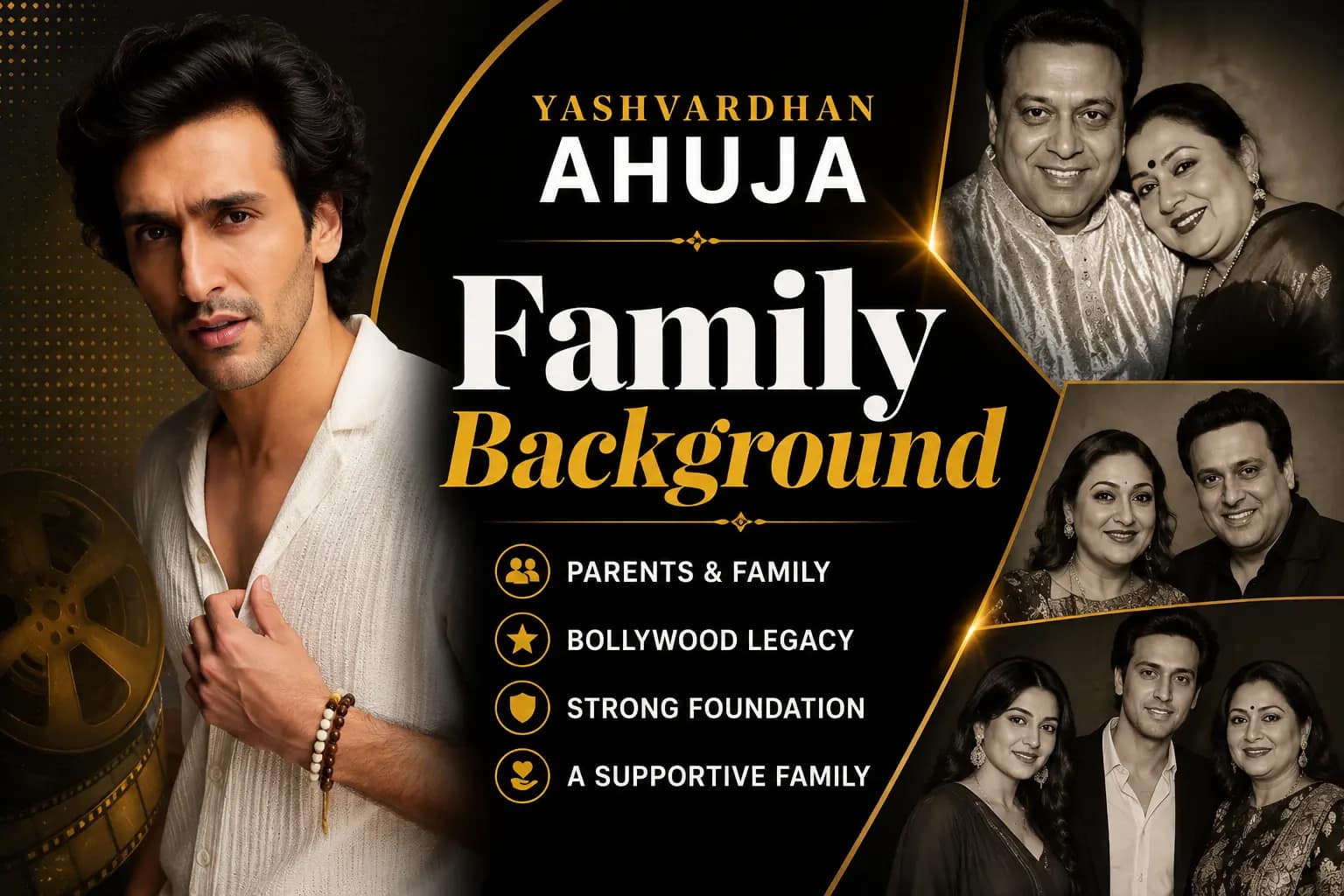 Family Background Yashvardhan Ahuja with his family, including father Govinda and mother Sunita Ahuja