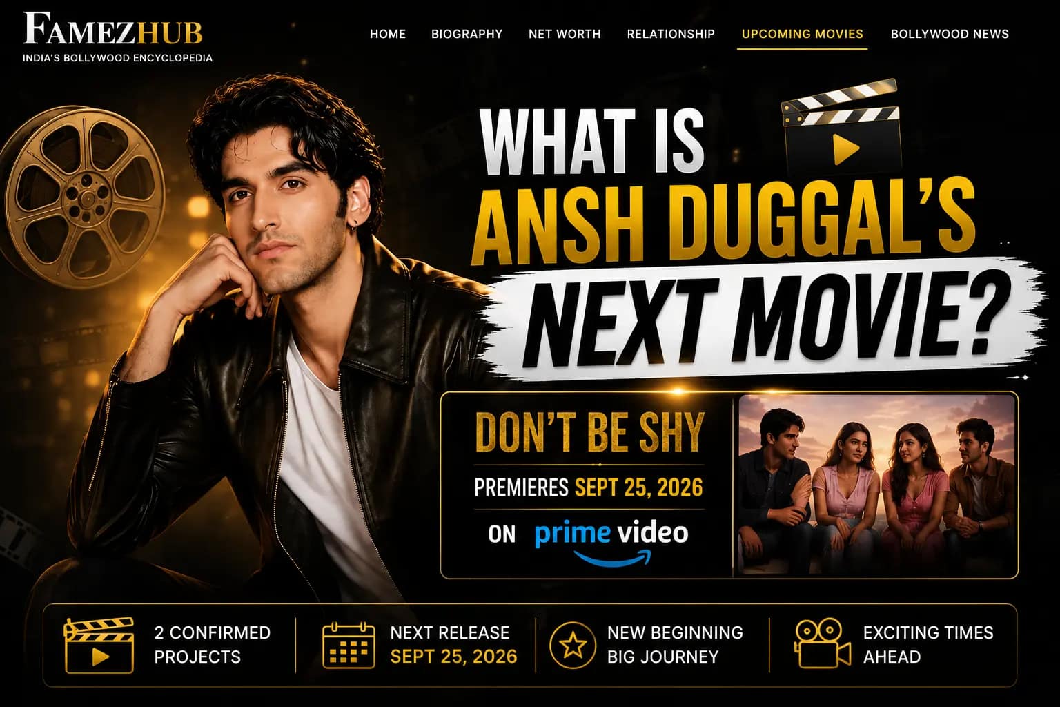 What Is Ansh Duggal's Next Movie What Is Ansh Duggal's Next Movie? Don't Be Shy releasing September 25, 2026